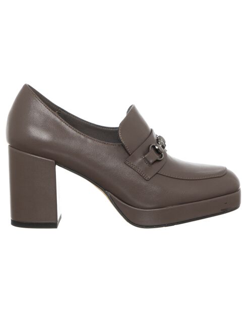 Bruine instappers van Hortense - hak van 8 cm