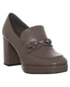 Bruine instappers van Hortense - hak van 8 cm