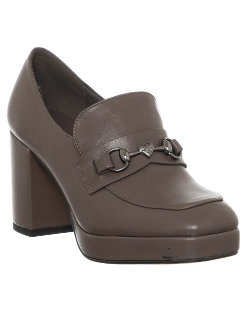 Bruine instappers van Hortense - hak van 8 cm