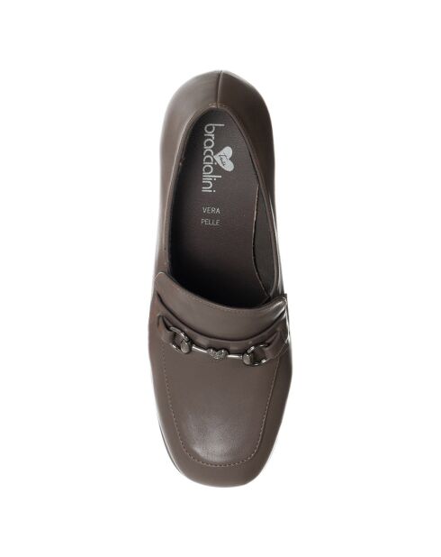 Bruine instappers van Hortense - hak van 8 cm