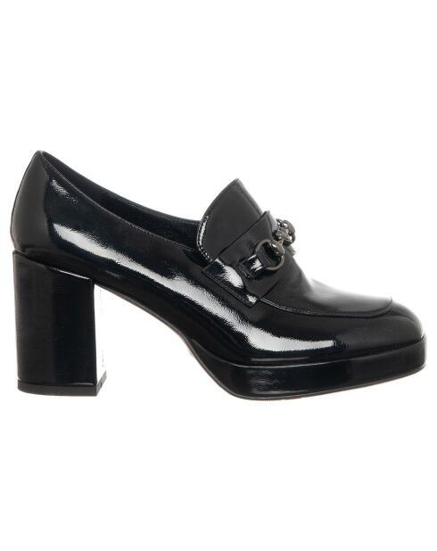 Mocassins Hortense noirs - Talon 8 cm