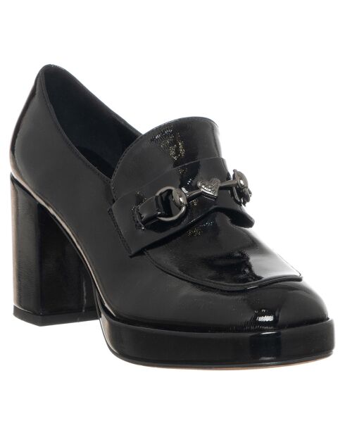 Mocassins Hortense noirs - Talon 8 cm