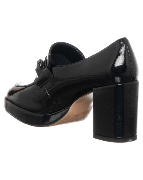 Mocassins Hortense noirs - Talon 8 cm