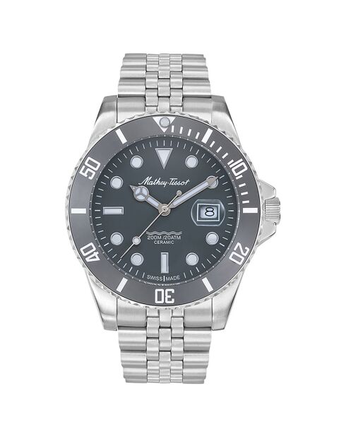 Montre Homme en Acier Quartz Mathy Ceramic argentée