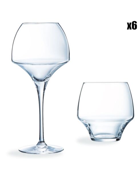 Ensemble de  verres Open Up - 12 pièces Open Up transparents