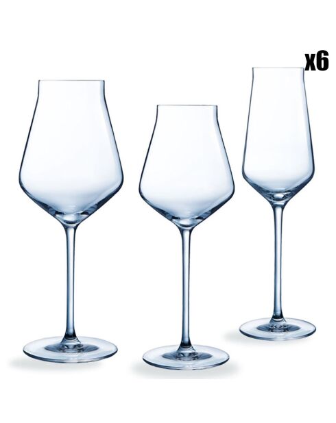 Ensemble de verres Reveal Up - 18 pièces transparents