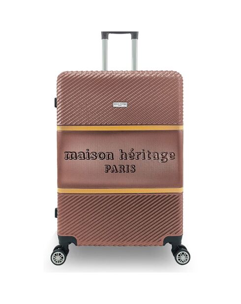 Valise Cabine 4 roues doubles Opéra 50 cm rose doré