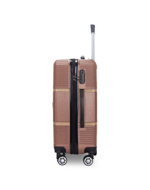 Valise Cabine 4 roues doubles Opéra 50 cm rose doré