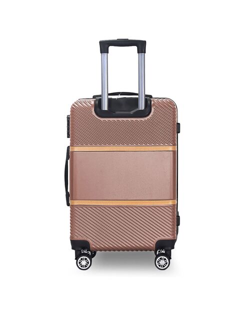 Valise Cabine 4 roues doubles Opéra 50 cm rose doré