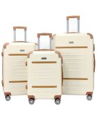 3 Valises 4 roues doubles Trocadéro 55/65/75 cm crème