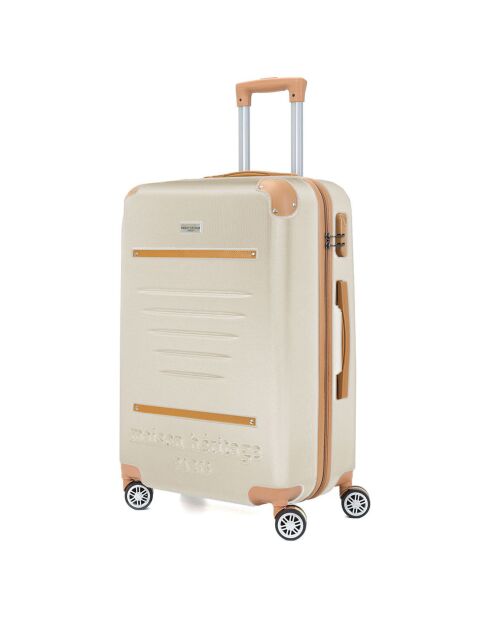 3 Valises 4 roues doubles Trocadéro 55/65/75 cm crème