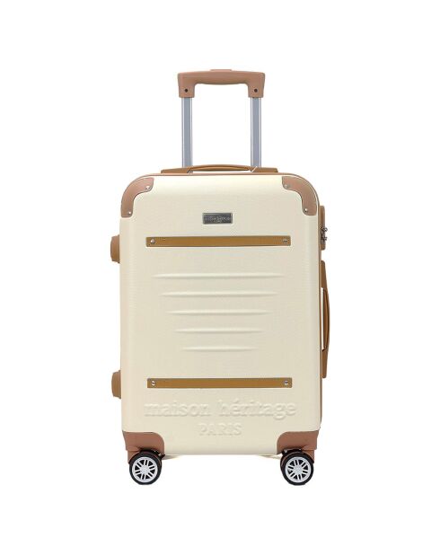 Valise Long Séjour 4 roues doubles Trocadéro 75 cm crème