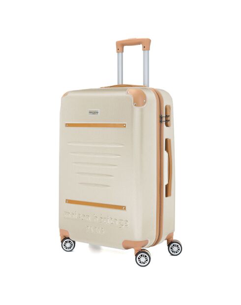 Valise Long Séjour 4 roues doubles Trocadéro 75 cm crème