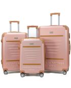 3 Valises 4 roues doubles Trocadéro 55/65/75 cm rose doré