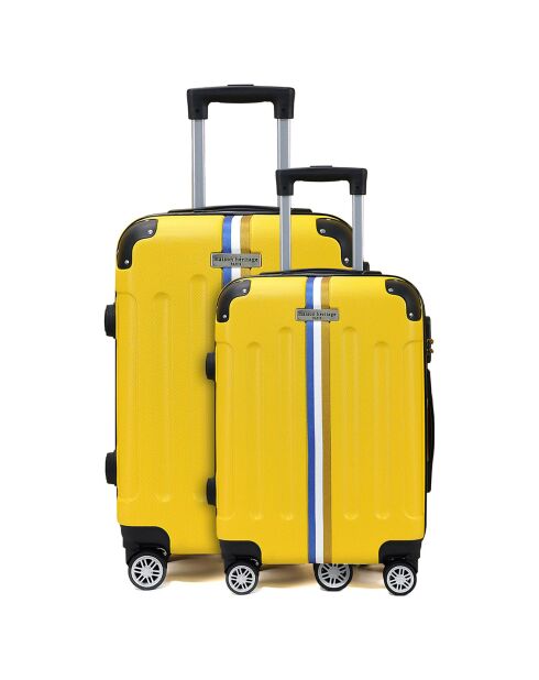 2 Valises 4 roues doubles Rivoli 55/75 cm jaune moutarde