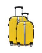 2 Valises 4 roues doubles Rivoli 55/65 cm jaune moutarde