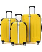 3 valigie doppie Rivoli a 4 ruote 55/65/75 cm giallo senape