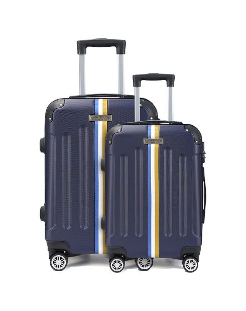 2 Valises 4 roues doubles Rivoli 55/65 cm bleu marine