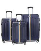 3 Valises 4 roues doubles Rivoli 55/65/75 cm bleu marine