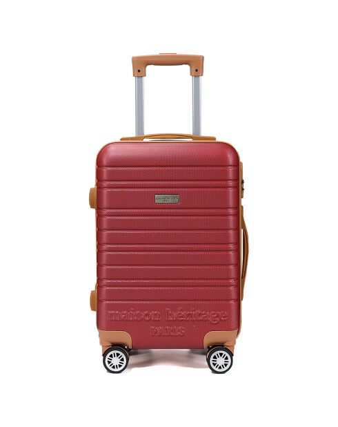 Valise Cabine 4 roues doubles Madeleine 50 cm  rouge bordeaux