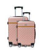 2 valigie Odeon 4 ruote doppie 55/75 cm oro rosa