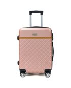 Valise Cabine 4 roues doubles Odeon 55 cm rose doré