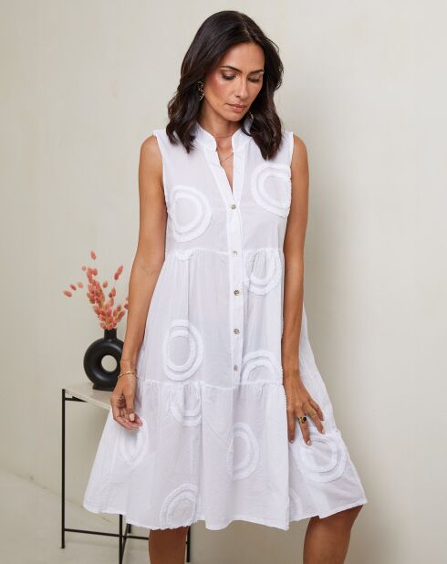 Hortance witte jurk van 100% linnen