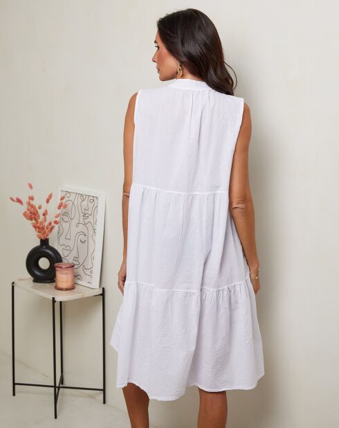 Hortance witte jurk van 100% linnen