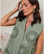 Robe 100% Lin Hortance kaki