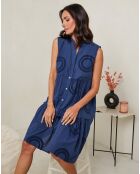 Robe 100% Lin Hortance marine
