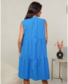 Robe 100% Lin Hortance royal