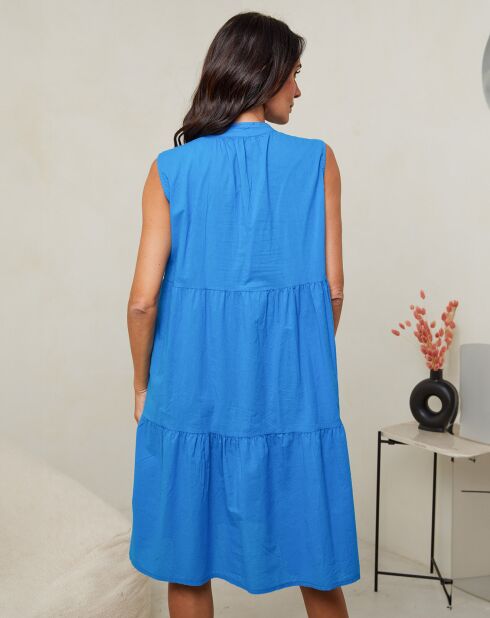 Robe 100% Lin Hortance royal