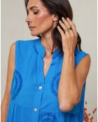 Robe 100% Lin Hortance royal