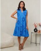 Robe 100% Lin Hortance royal