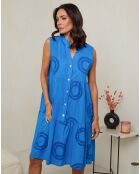 Robe 100% Lin Hortance royal