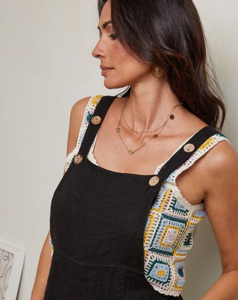 Salopette 100% Lin Judith noire