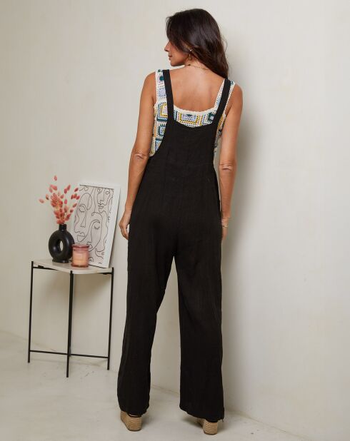 Salopette 100% Lin Judith noire