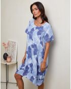 Florina blaues Kleid aus 100% Leinen