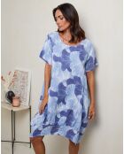 Florina blaues Kleid aus 100% Leinen