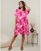 Florina Fushia Kleid aus 100% Leinen