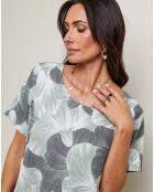 Florina khakifarbenes Kleid aus 100% Leinen