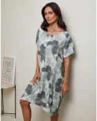 Florina khakifarbenes Kleid aus 100% Leinen