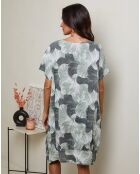 Florina khakifarbenes Kleid aus 100% Leinen