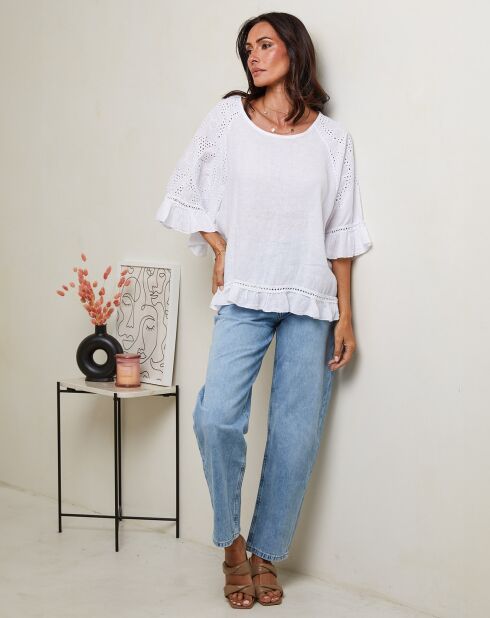 Tunique 100% Lin Claudine blanche