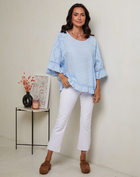 Tunique 100% Lin Claudine ciel
