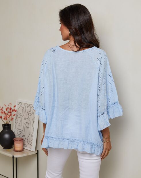 Tunique 100% Lin Claudine ciel