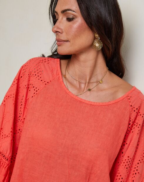 Tunique 100% Lin Claudine corail