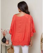 Tunique 100% Lin Claudine corail