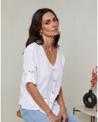 Top 100% Lin Maude blanc