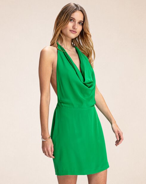 Robe courte 100% Soie Lana verte